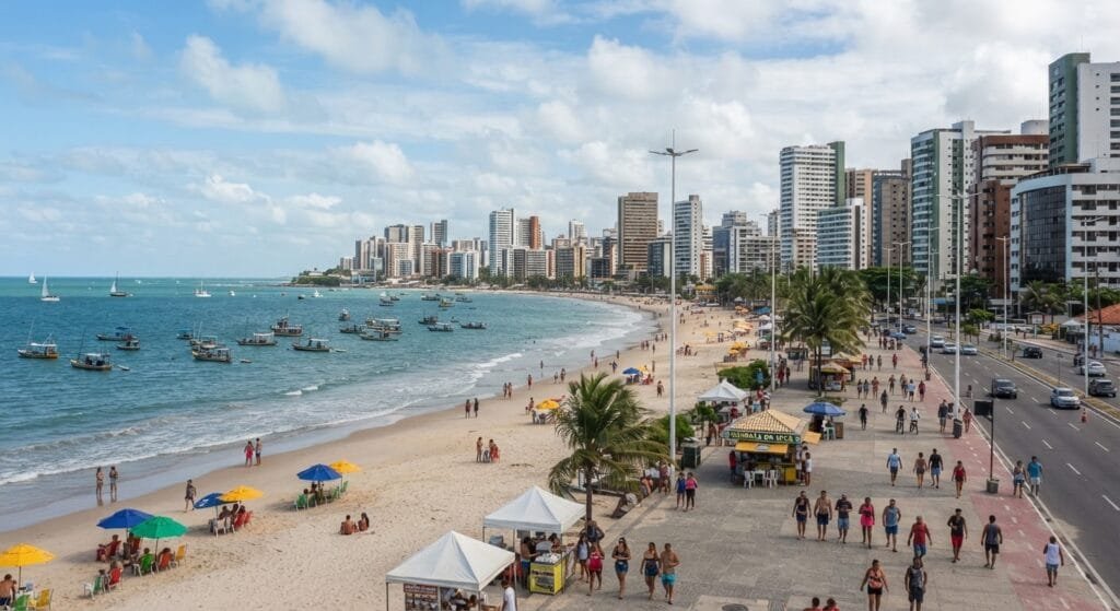 Fortaleza: praias, o que fazer, onde ficar e roteiro - Fortaleza,praias,Praia do Futuro,Praia do Meireles,Praia da Barra do Ceará - Nordeste Meireles está no centro da zona turística de Fortaleza. A Avenida Beira-Mar possui hotéis, restaurantes, ciclovias, áreas esportivas e espaços para caminhada.