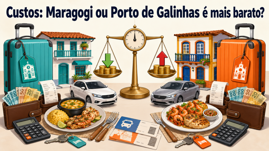 Maragogi ou Porto de Galinhas: qual destino escolher? - Maragogi ou Porto de Galinhas - Nordeste Comparação dos custos de viagem entre Maragogi e Porto de Galinhas